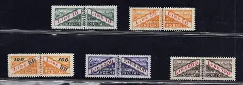 San Marino - Postpakete Nr. 37/41 filigrane Sterne MNH