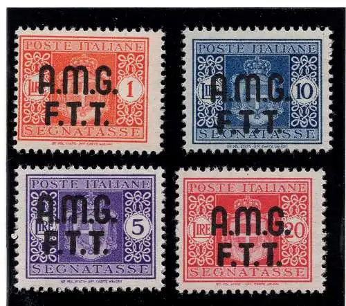Triest A - Zweizeilige Aufdruck-Steuermarken Nr. 1/4 - MNH