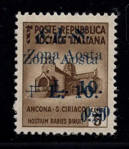 C.L.N. Aosta - Sorte Doppelaufdruck Nr. 6b