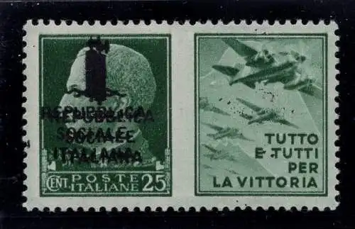 Kriegspropaganda Cent. 25 n. 27b Doppelaufdruck MNH
