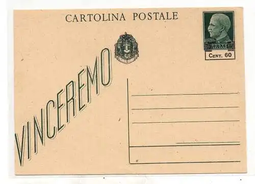 Provisorische Postkarte Cent. 60 auf 15 Nr. C 114