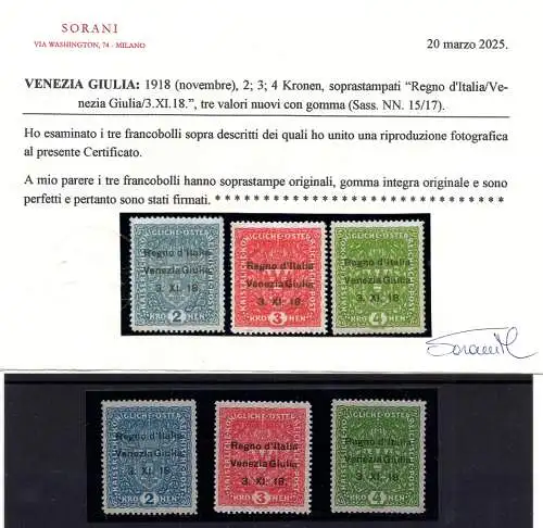 1916 Venezia Giulia - Österreich Aufdruck Nr. 1/17 - MNH - Sorani