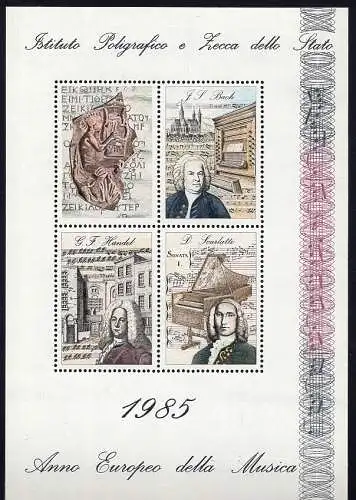 Musik - Bach, Händel, Scharlach - Postkarten und Zettel Erinnofilo