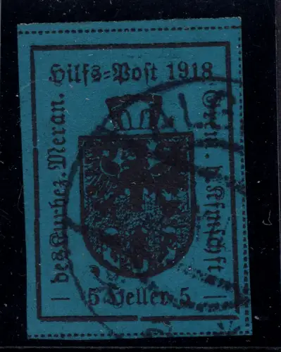 Meran Wappen 5 Heller dunkelblau IV. Typ Nr.11f - Sorte