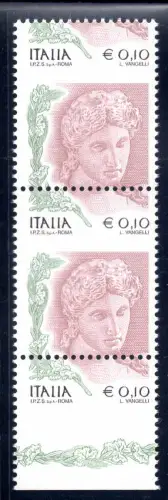 Frau in der Kunst Euro 0,10 vertikales Paar verschobene Verzahnung Sorte