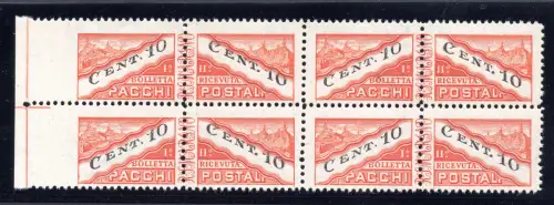 Postpakete Cent. 10 n. 17/Iik ungezähnt links - MNH