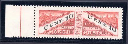 Postpakete Cent. 10 n. 17/IIkb mittig ungezähnt - MNH