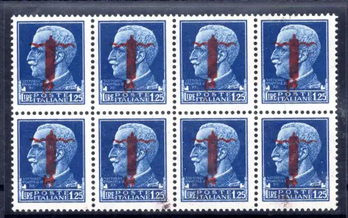 Fascetti Torino Lire 1,25 Sorten umgedrehter Aufdruck