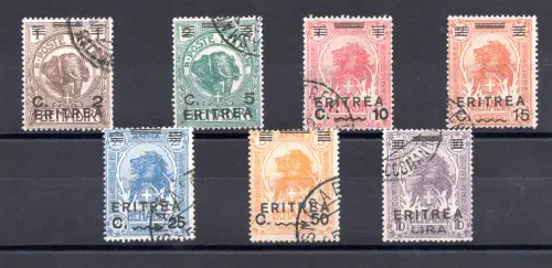 Eritrea - Löwen überdruckt Nr. 54/60 komplette Serie gebraucht