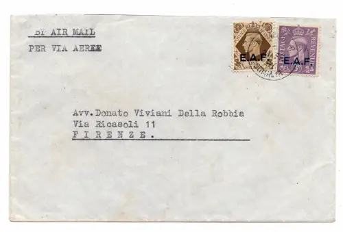 E.A.F. Nr. 4 + 8 auf Luftumschlag aus Mogadischu