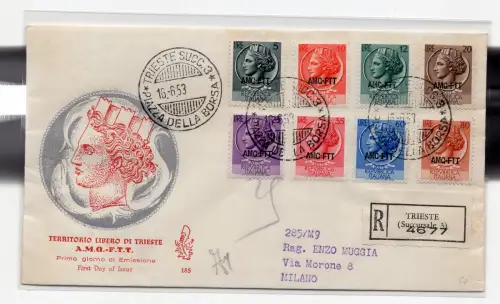 Syrakus 8 Werte auf FDC Venetia Racc.
