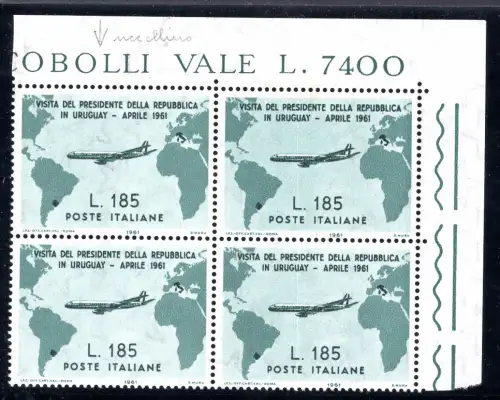 Gronchi Lire 185 Nr. 920 Viertelsorte Möwe im Flugzeug MNH