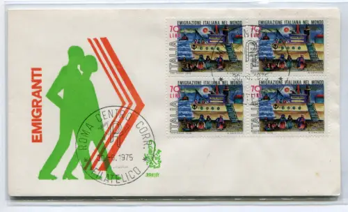 Italien FDC Venetia 1975 Auswanderung Viertel nicht gereist