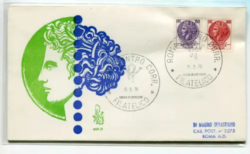 Italien FDC Venetia 1976 Syrakus 150 400 reiste nach Italien