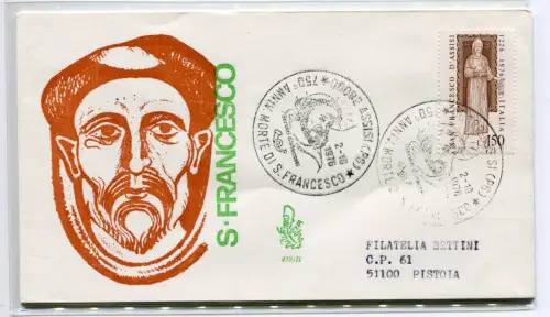 Italien FDC Venetia 1976 S. Francesco reiste nach Italien