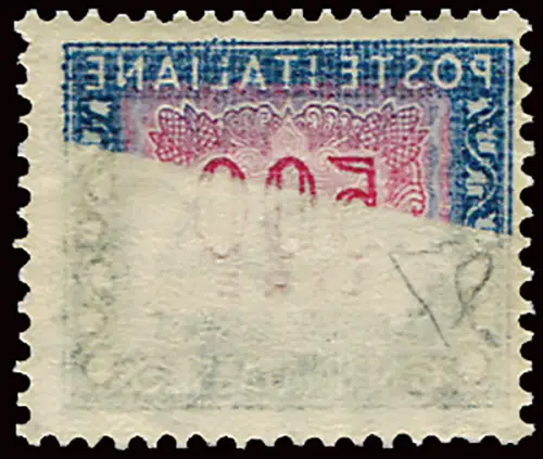 Steuermarken Lire 500 nVariante scharf Teilabziehbild