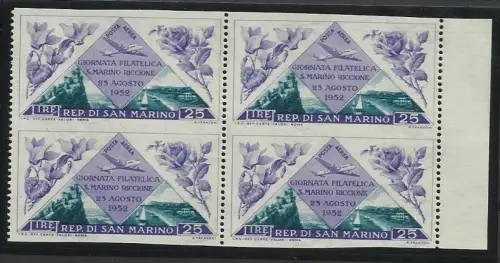 Luftpost Philatelistischer Tag Lire 25 ungezähnt waagerecht