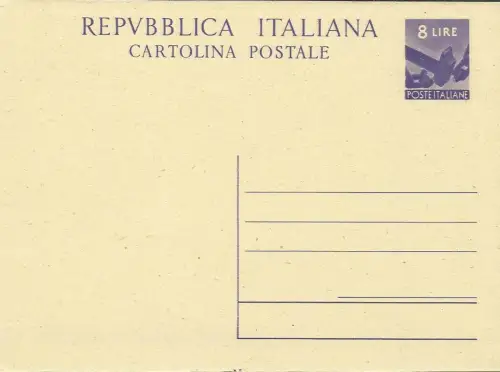 C.P. Lire 8 Democratica Nr. C 134 - Neu