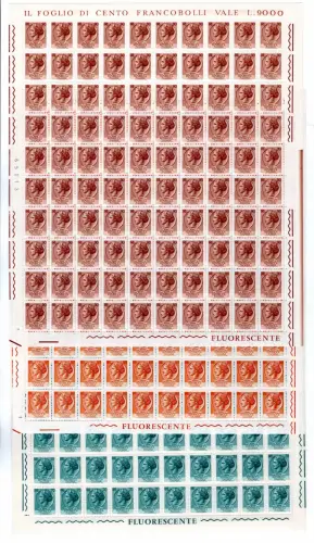 Syrakus Fluoreszierende Gummi Arabica Serie in 100er Blättern - MNH