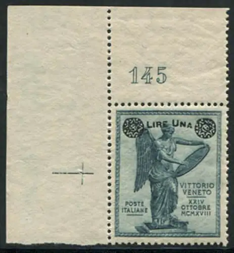 Sieg 1 l. auf Cent. 15 filigrane Sorten kleines Kreuz und Tafelnummer 145