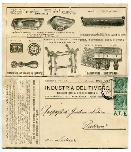 Werbung Briefmarkenindustrie - Preisliste wird als Postkarte verschickt