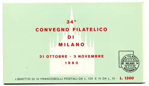 Libretto der 34. Philatelistischen Tagung Mailand 1980