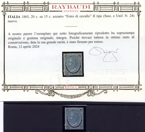 Vitt. Emanuele II. Cent. 20 von 15 Nr. 24 Hufeisen II. typ
