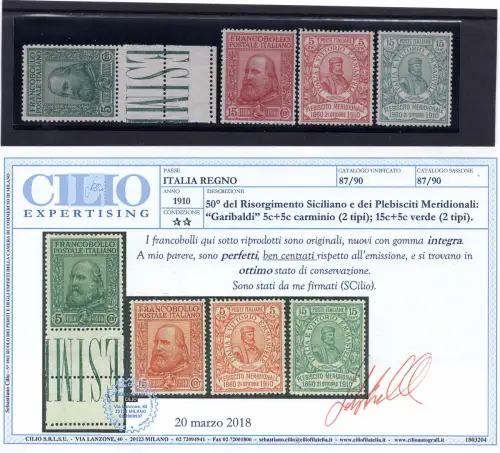Garibaldi n. 87/90 wunderschöne Serie in sehr guter Qualität