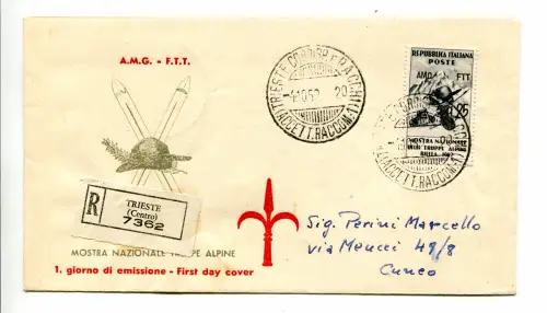 Triest A - Alpentruppen auf FDC Umschlag Racc.