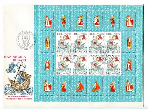 Vatikan 1987 Nikolaus die drei Zettel auf FDC