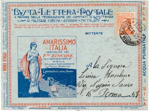 B.L.P (Nationale 31) frankiert mit ordentlicher Briefmarke
