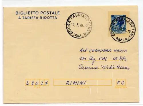 B.P. Syracusana Lire 60 hellblau Nr. B 48 gereist