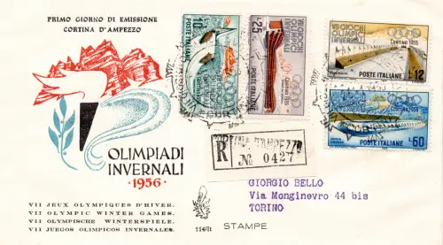 Gardinenspiele auf Umschlag FDC Venetia Racc.
