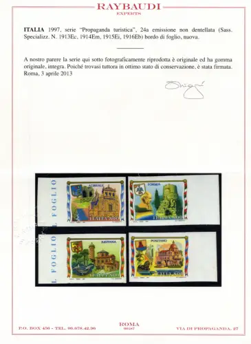 Turistica '97 Nr. 2279/2282 die Serie mit vier Sortenwerten