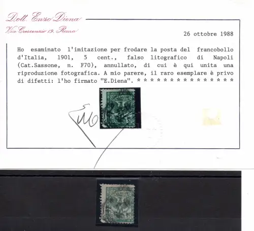 Floreale Cent. 5 Falso di Napoli