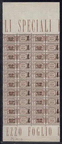 Postpakete Cent. 5 Aufdruckschelle mm. 36 + 39 - postfrisch