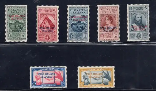 Ägäis - Garibaldi Luftpost 14/20 Serie kpl. zertifiziert - MNH