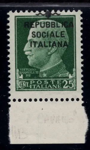 Centschelle. 25 Nr. 491 stark nach oben verschobener Aufdruck - postfrisch