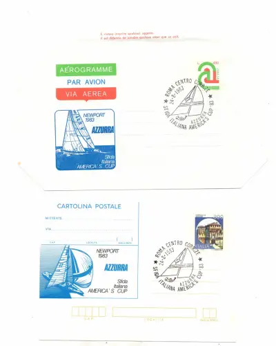 America's Cup 83 - Segelboot - Blau, Sonderstempel
