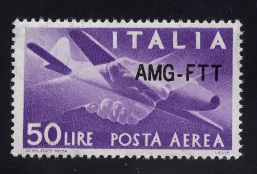 Trieste A Posta Aerea L.50 modifizierter Aufdruck MNH