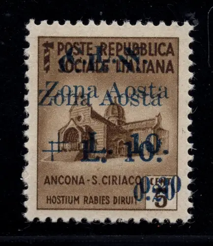 C.L.N. Aosta - Sorte Doppelaufdruck Nr. 6b