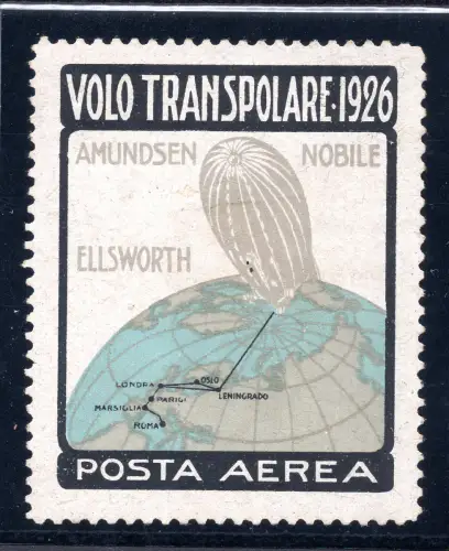 1926 - Erinnofilo offizieller Transpolarflug Luftschiff Norge -