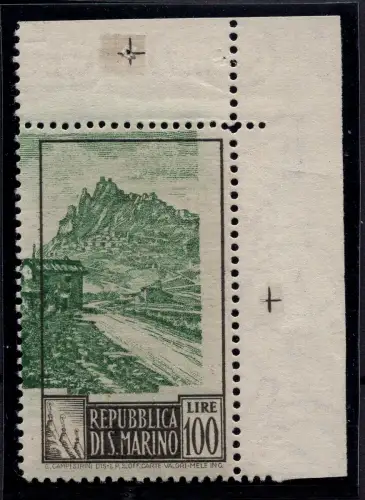 Landschaften Lire 100 Nr. 354/Die Mitte stark verschoben - MNH
