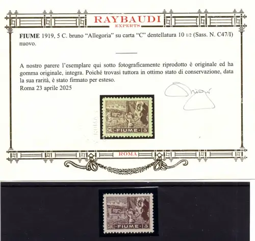 Fluss - Allegorie 5 c. braune Zahnung 10,1/2 Nr. C47/I - postfrisch