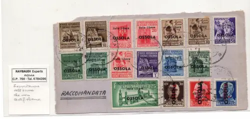 C.L.N. Ossola Italia Libera - Fragment mit 17 verschiedenen Werten