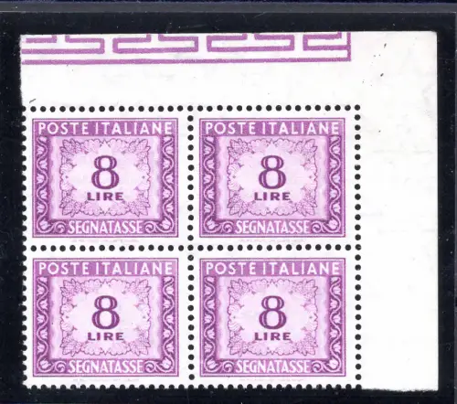 Steuermarken 8 Lire Sterne Nr. 112 Viertel a. von f. - MNH