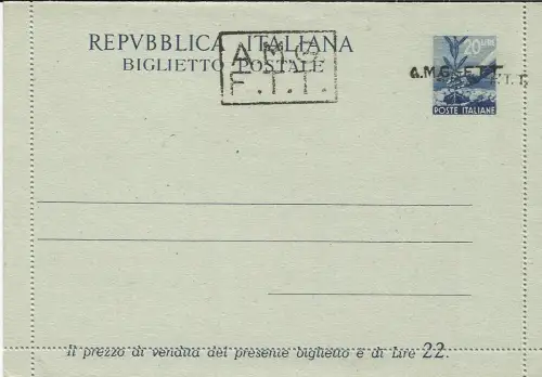 TriesteA-B.P. L.20 Democratica n.B2A (sopr.A+B) var. doppelter Aufdruck A