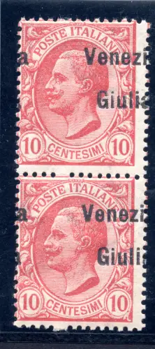 Venezia Giulia - Cent. 10 n. 22eag verschobener Aufdruck - MNH