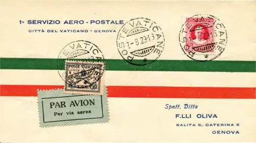 (Vatikan) - Genua vom 2.8.29 - Erstflug