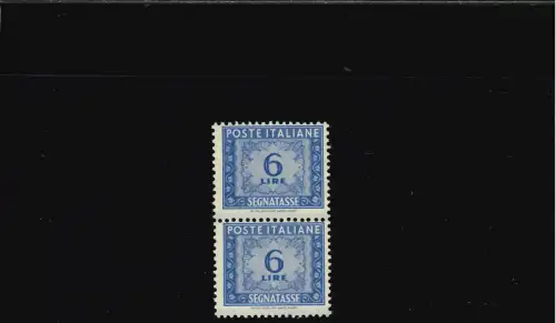 STEUERMARKEN 6 L. FILIGRANE BUCHSTABEN IN DOPPELREIHIGER REIHE AUF VERTIKALEM PAAR